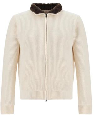 Herno Ribbed Wool Cardigan With Double-Zip