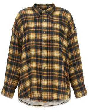 R13 Overhemden ,Veelkleurig ,Katoen Oversized Check Shirt - Groen