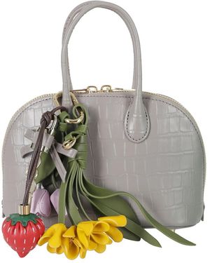 Self-Portrait Croc Leather Toast Mini Bag - Grau