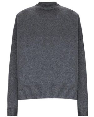 Jil Sander Truien & Vesten ,Grijs ,Kasjmier Crew Neck Cashmere Jumper