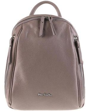 Pierre Cardin Tassen ,Grijs ,Leer Leren Rugzak Met Reliëf - Bruin