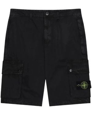 Stone Island Cargo Shorts Mit Logo-Patch - Schwarz