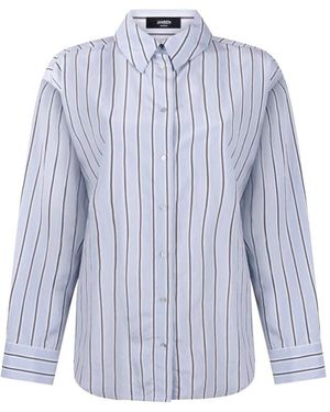 Jansen Amsterdam Overhemden ,Blauw ,Livia Mcs 715 Stripe Riem