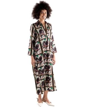 5 PROGRESS Maxi Chemisier Jurk - Zwart