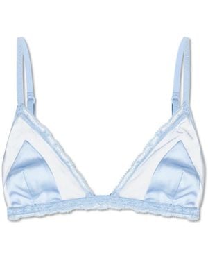 Dolce & Gabbana Satijnen Bh Met Kanten Afwerking - Blauw