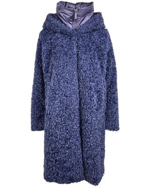 Bomboogie Langer Mantel Aus Sherpa-Fleece - Blau