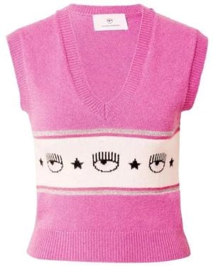 Chiara Ferragni V-Neck Knitwear - Rosa