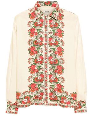 Bode Camicia a maniche lunghe bouquet invernale - Rosa