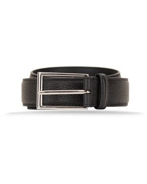 Gucci Leren Riem Met Metalen Logo Detail - Zwart