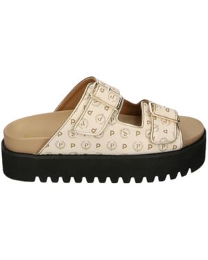 Pollini Schoenen ,Leer Synthetisch Leren Slippers - Naturel