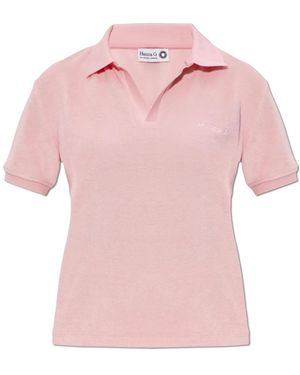 Hunza G Tops ,Roze ,Katoen Polo Van Badstof Katoen