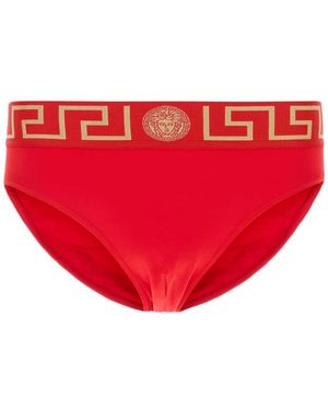 Versace Roter stretch-nylon-badeanzug