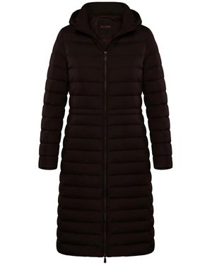Moorer Jassen ,Bruin ,Elegante Lange Winterjas Met Capuchon - Zwart