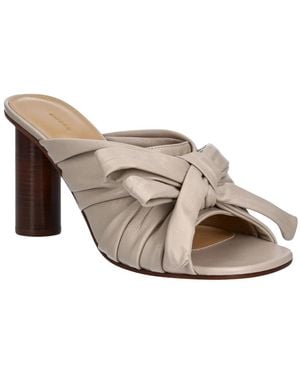 JW Anderson Schoenen ,Leer Leren Slides Met Blokhak - Grijs