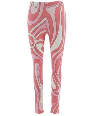 PUCCI Broeken ,Veelkleurig ,Marmo Print Leggings - Roze