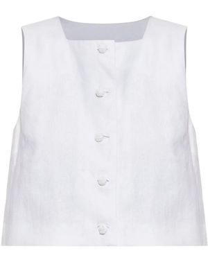 Posse Tops ,Wit ,Linnen Rio Linnen Top - Blauw