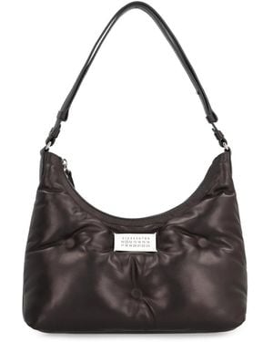 Maison Margiela Gepolsterte Leder Hobo Tasche - Schwarz