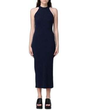 EA7 Kleedjes ,Blauw ,Jurk Van Geribd Stretchviscose