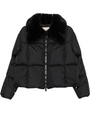 Herno Jassen ,Zwart ,Nylon Gewatteerde Donsjas