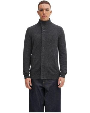 Barbour Truien & Vesten ,Grijs ,Wol Essential Patch Zip Cardigan - Zwart