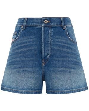 DIESEL Korte Broeken ,Blauw ,Denim High Waist Denim Shorts