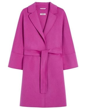 Max Mara Belted Coats - Purple