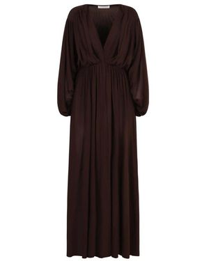 Philosophy Di Lorenzo Serafini Draped Long Dress - Brown