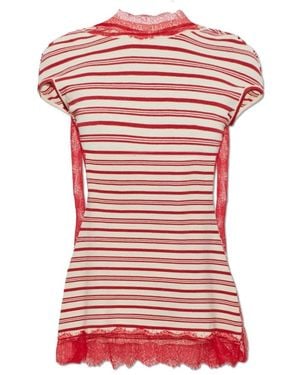 Christopher Esber Stripe Jersey Kant Kant Jurk - Rood
