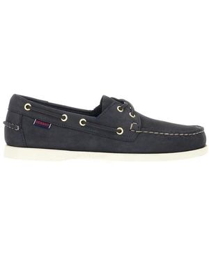 Sebago Docksides Portland Nubuck Moccasin - Blau