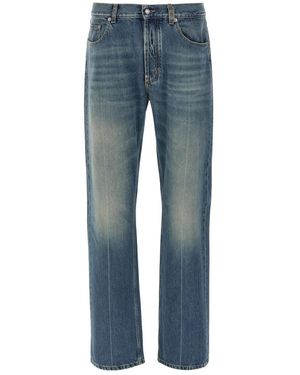 McQueen Jeans ,Blauw ,Katoen Straight Leg Jeans