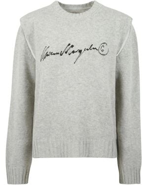 MM6 by Maison Margiela Round-Neck Knitwear - Gris