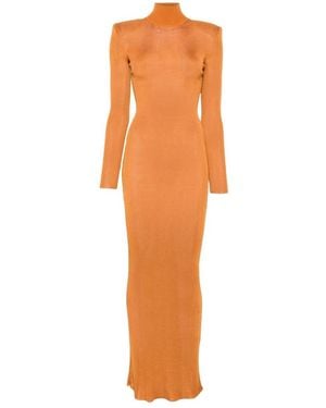 Self-Portrait Knitted Dresses - Orange