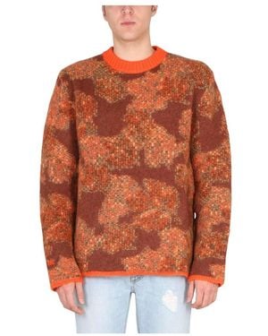 ERL Rundhals-Jacquard-Pullover - Orange