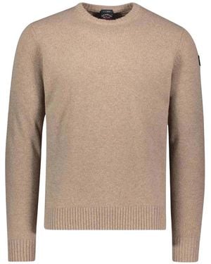 Paul & Shark Heritage Patch Tinta Unita Girocollo - Bruin