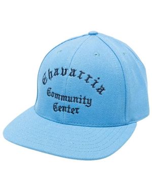 Willy Chavarria Accessoires ,Blauw ,Polyester Geborduurd Logo Pet