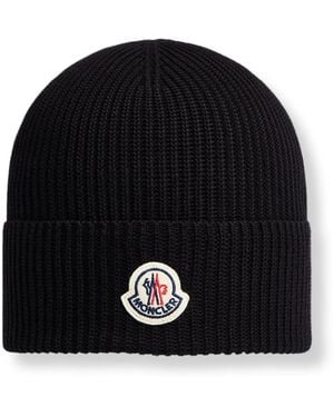 Moncler Ribbed Beanie - Zwart