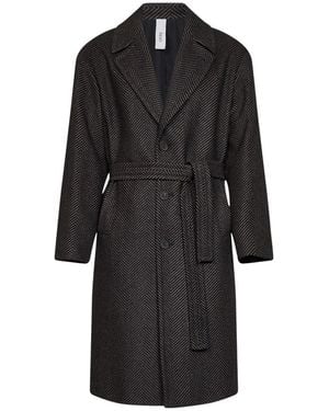 Hevò Belted Coats - Nero