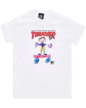 Thrasher Kid Cover Tee - Wit