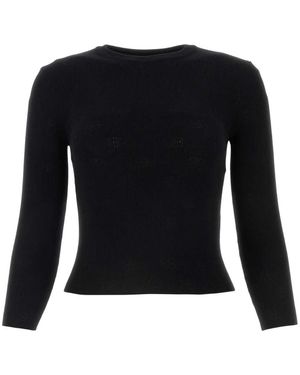 Balenciaga Round-Neck Knitwear - Black