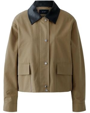 Ouí Grüne Lederkragenjacke