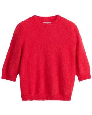 Roberto Collina Truien & Vesten ,Rood ,Girocollo Mc