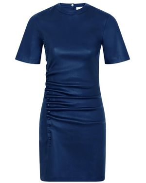 Rabanne Mini Lamslederen Jurk - Blauw