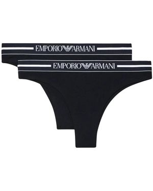 Emporio Armani Logo-Taille Slips - Zwart