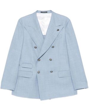 Gabriele Pasini Jassen ,Blauw ,Wol Double-Breasted Blazer