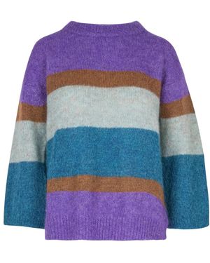 Niu Rundhals-Strickware - Lila