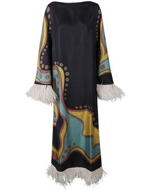 La DoubleJ Opera Feather-Trimmed Twill Gown - Black