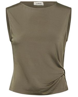Soaked In Luxury Elegante Twisted Top Met Knoopdetail - Groen