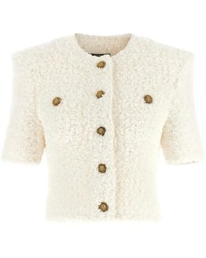 Balmain Plumetis Tweed Vest - Naturel