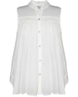 Devotion Twins Ärmellose Baumwollbluse - Weiß