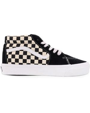 Vans Sneakers con stampa a scacchi e alta caviglia - Nero